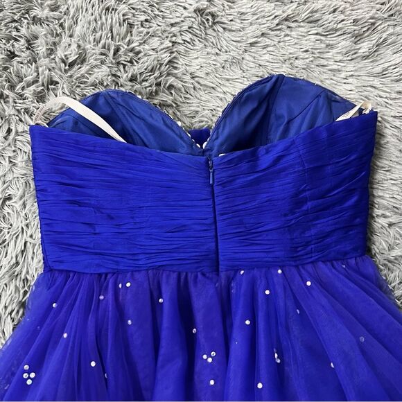 Sherri Hill Blue Mini Homecoming / Formal Dress Size 6 - Picture 5 of 10